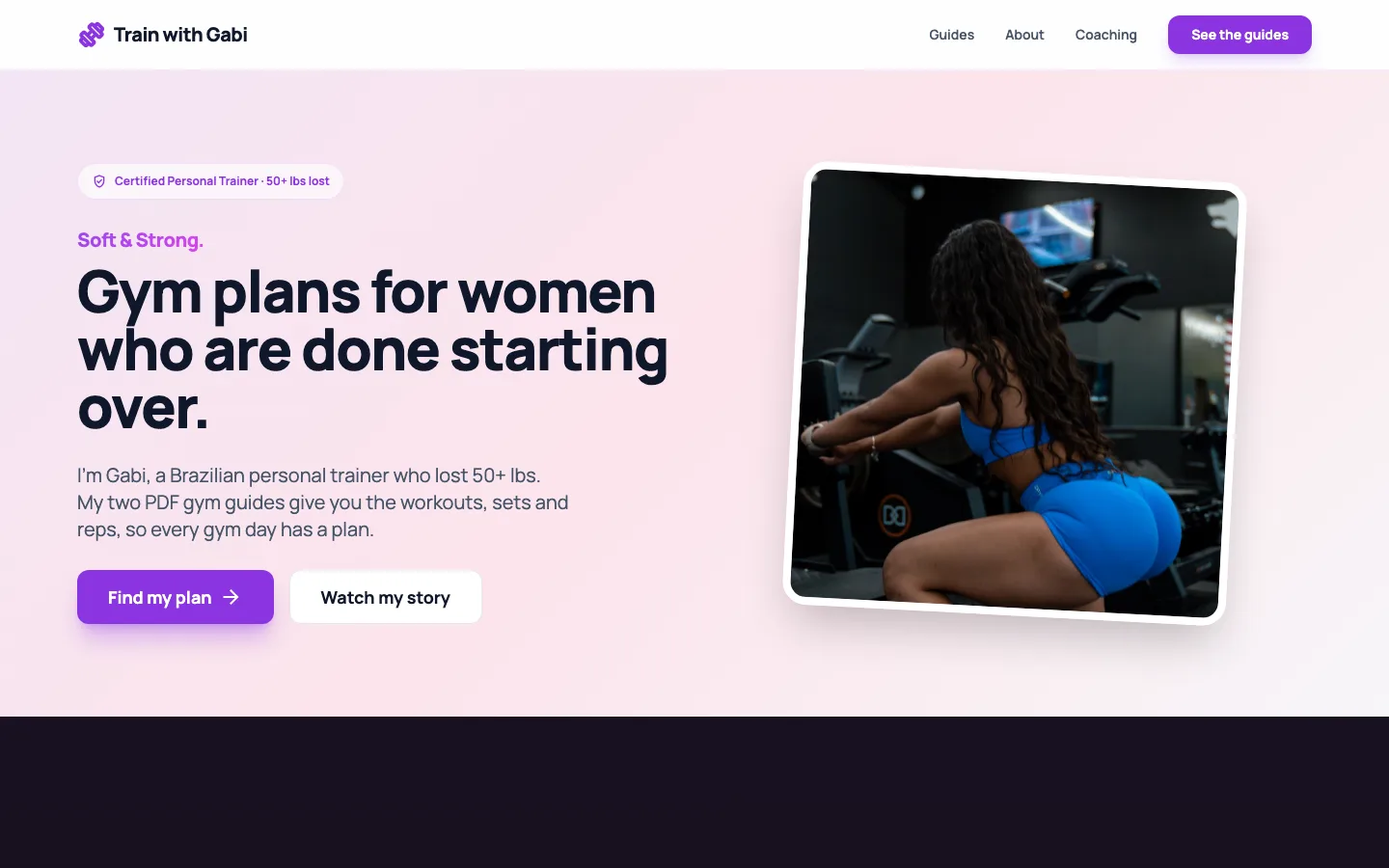 Train with Gabi website on desktop